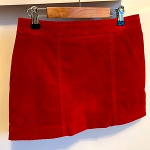 Red velvet miniskirt size 2